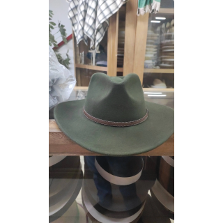 Sombrero Verde de Fieltro con Correa de Cuero | Elegancia para Toda Ocasión